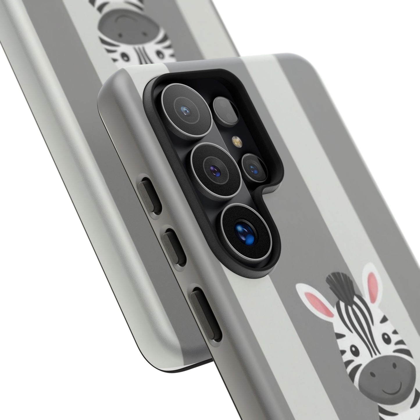 Baby Zebra Phone Case — Soft Grey Striped Protective Design Cover