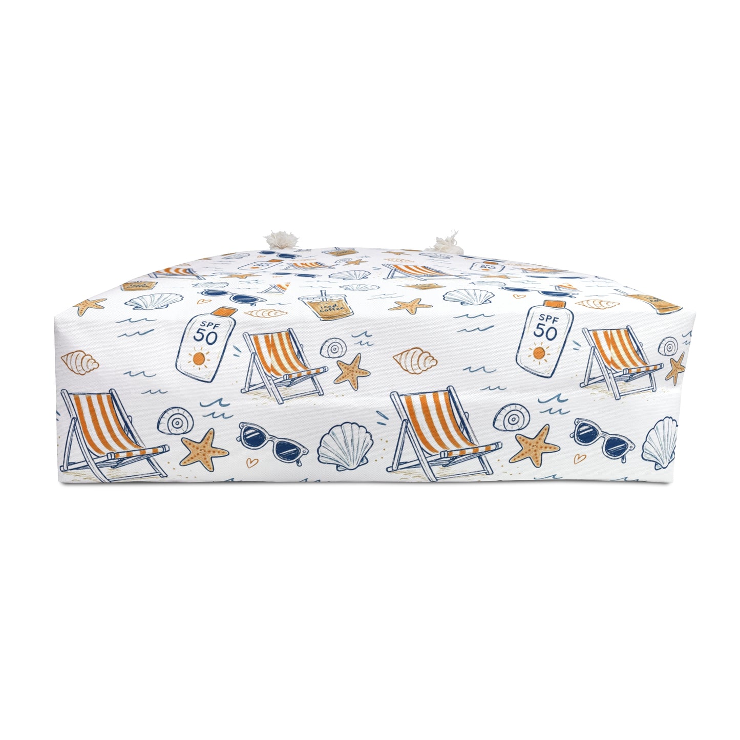 Beach Pattern Weekender Bag — Seashells, Sun Lotion & Chair Travel Tote