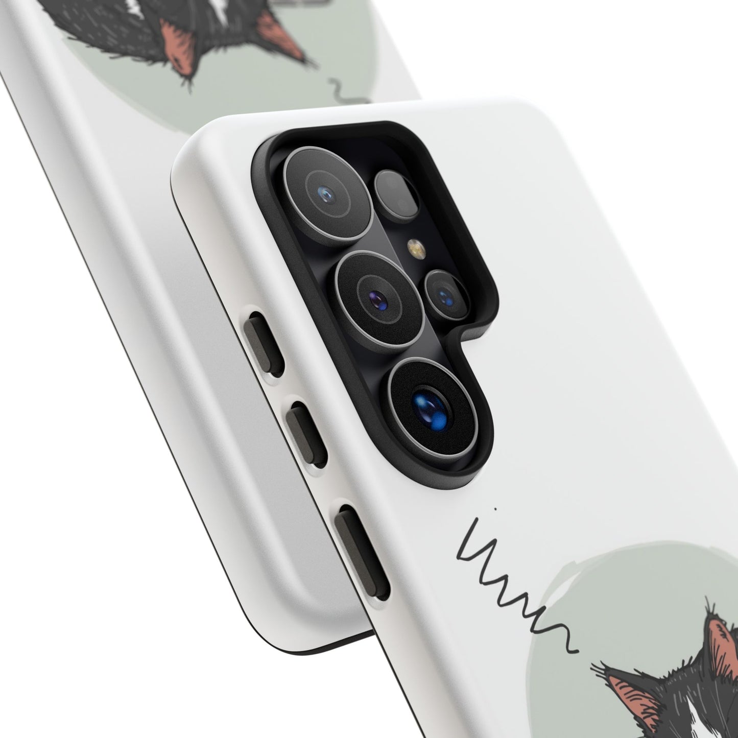Cat “Me at Work” Phone Case – Tuxedo Cat Coffee Desk Design Cover