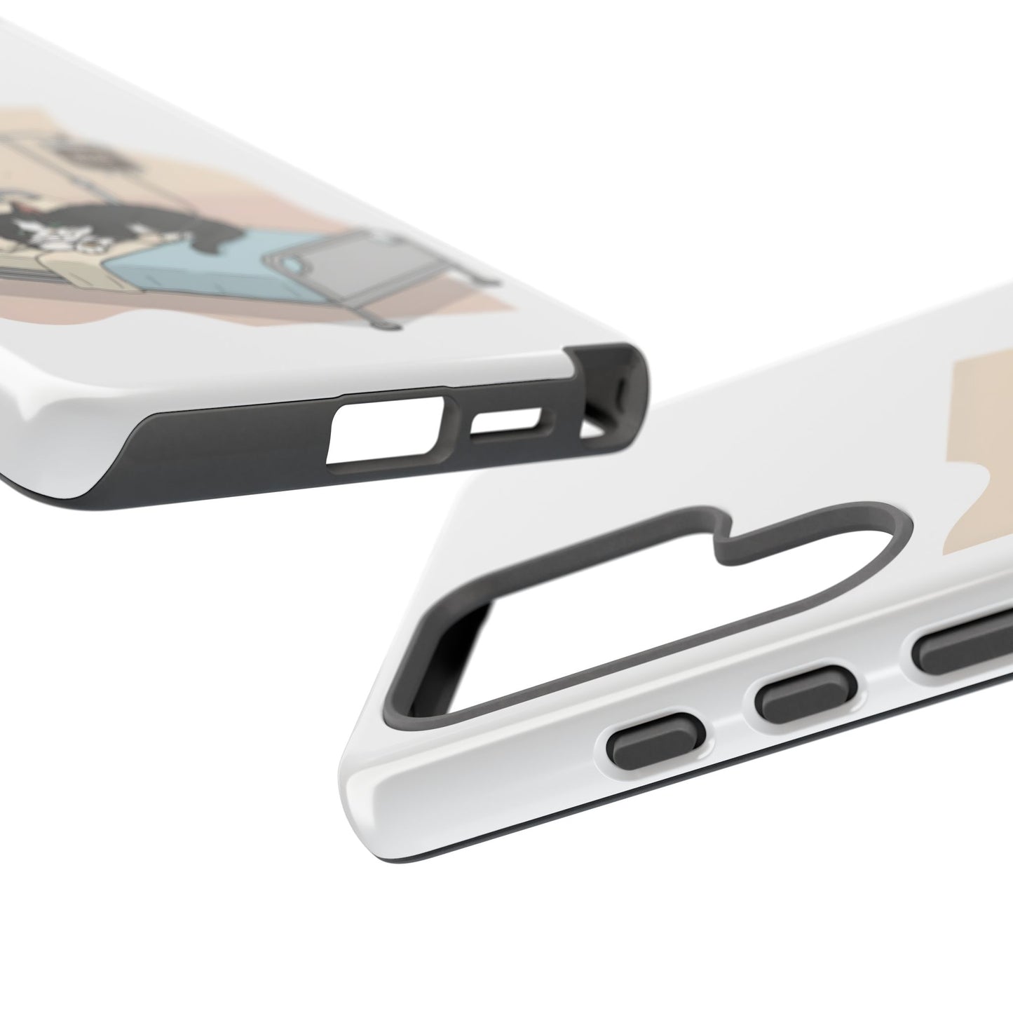 "I'm fine" Cat lying in bed - Tuxedo Cat Protective Design Cover