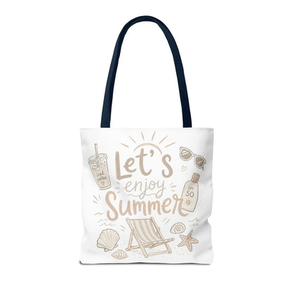 Let's Enjoy Summer Tote Bag — Beach Chair & Seashell Graphic