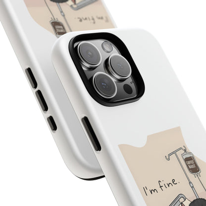 "I'm fine" Cat lying in bed - Tuxedo Cat Protective Design Cover