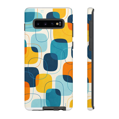 Mid-Centry Modern Retro Ocean tone Protective Phone Case - Tough Design Cover