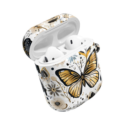 Gold & black Butterfly Floral AirPod Case — Decorative Charging Case