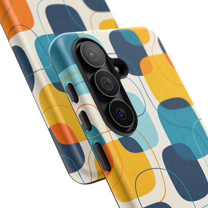 Mid-Centry Modern Retro Ocean tone Protective Phone Case - Tough Design Cover