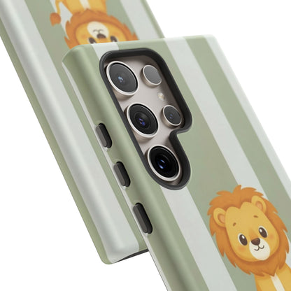 Baby Lion Phone Case — Olive green Striped Protective Design Cover