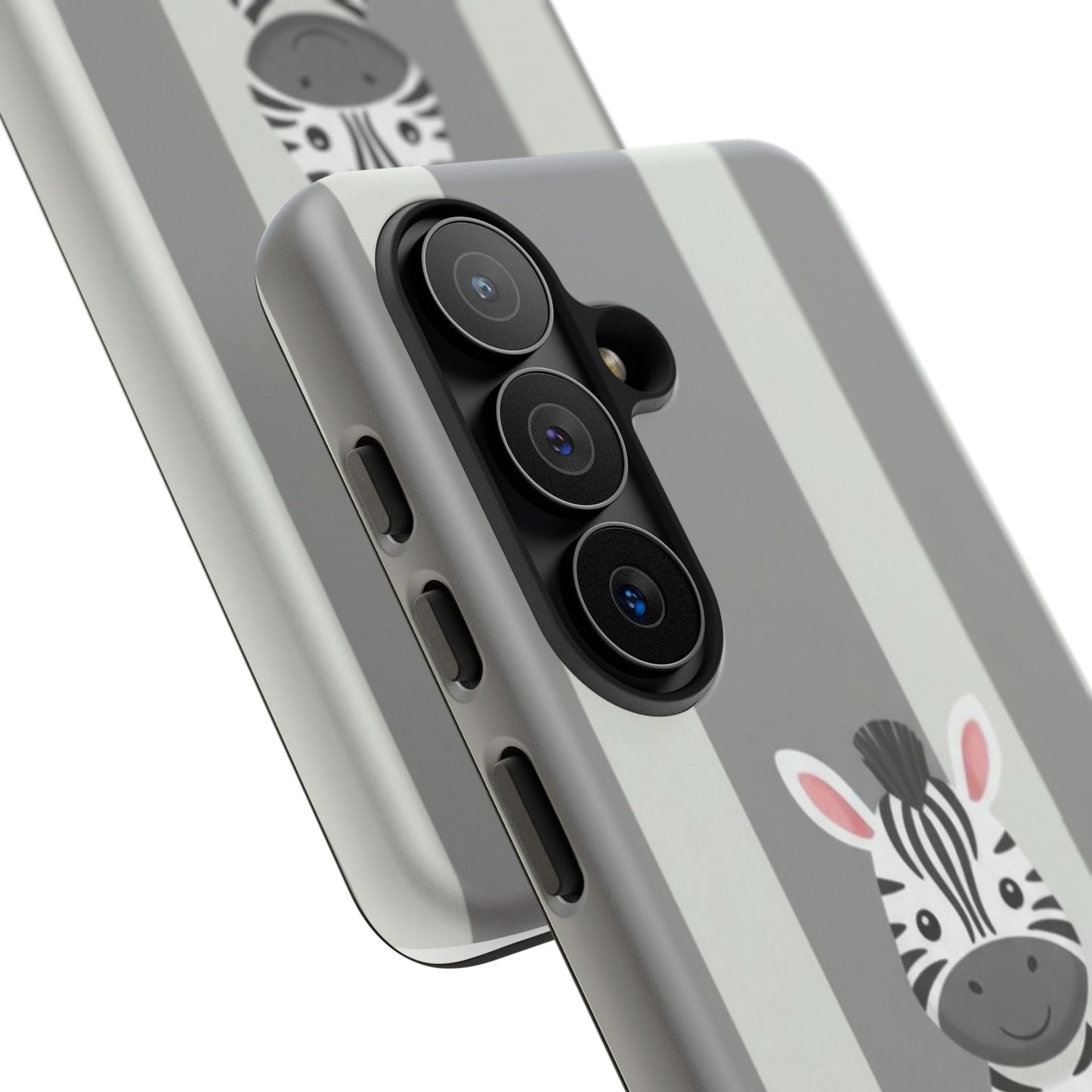 Baby Zebra Phone Case — Soft Grey Striped Protective Design Cover