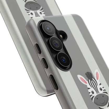 Baby Zebra Phone Case — Soft Grey Striped Protective Design Cover
