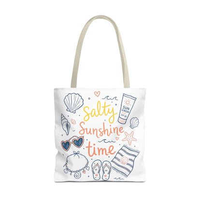 Beach Vibes Tote — "Salty Sunshine Time" Summer Beach Bag