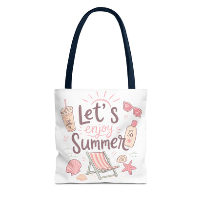 Let's Enjoy Summer Tote Bag — Beach Chair & Seashell Graphic