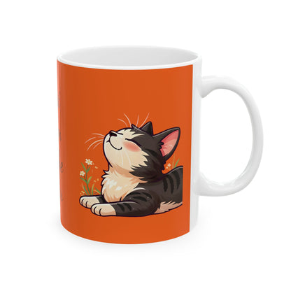Best Mom of the Year Ceramic Mug — Floral Cat Customized Mother's Day Gift (11oz)