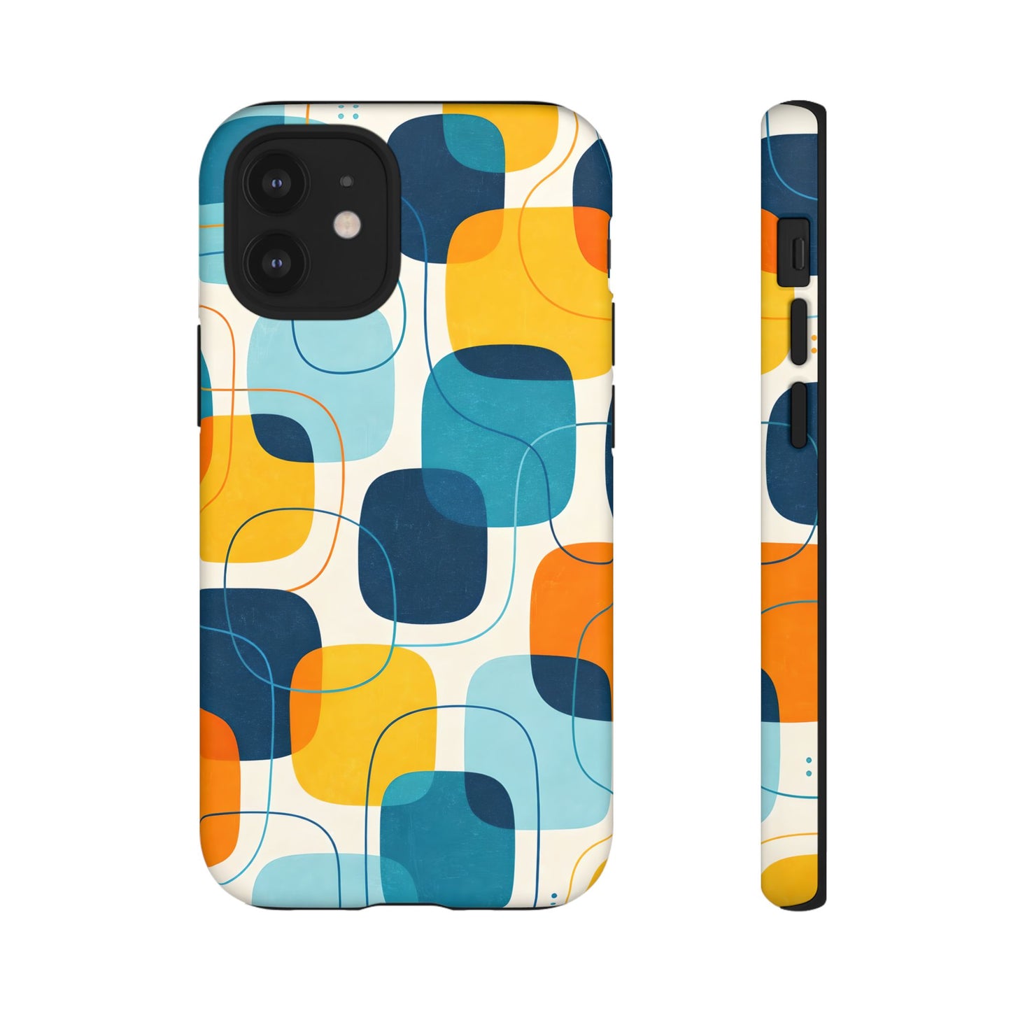 Mid-Centry Modern Retro Ocean tone Protective Phone Case - Tough Design Cover