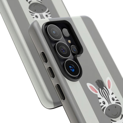 Baby Zebra Phone Case — Soft Grey Striped Protective Design Cover