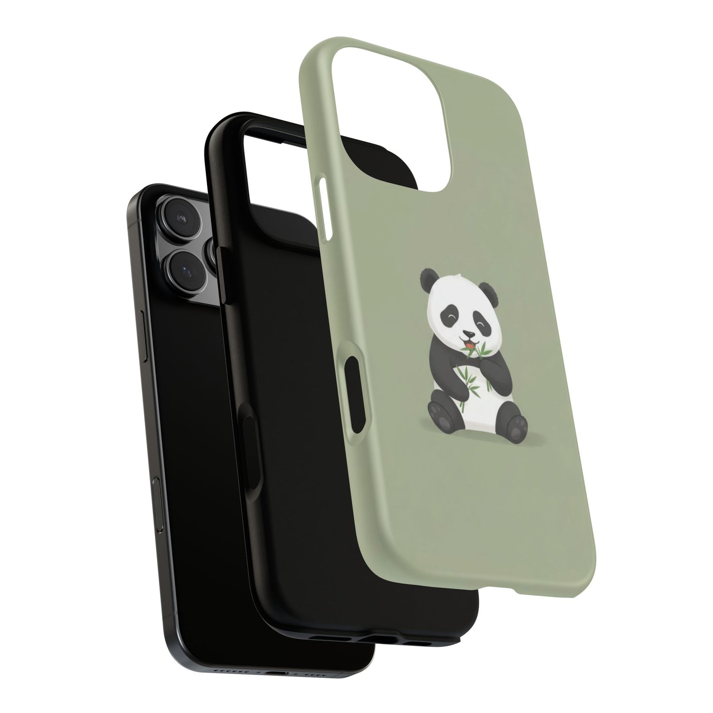 Panda with Bamboo Phone Case – Olive green Protective Design Cover