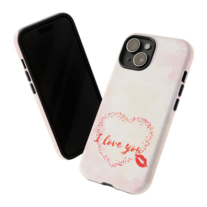 'I Love You' Heart Kiss Protective Design Cover