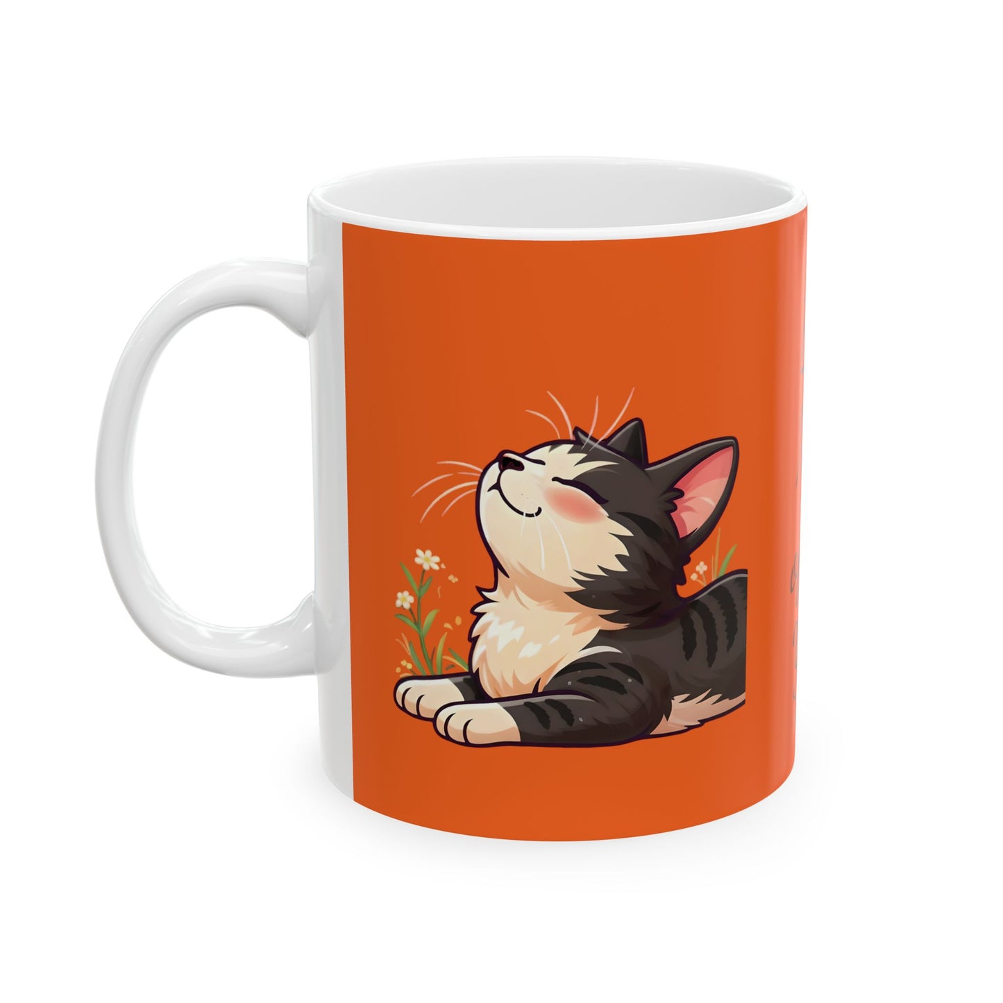 Best Mom of the Year Ceramic Mug — Floral Cat Customized Mother's Day Gift (11oz)
