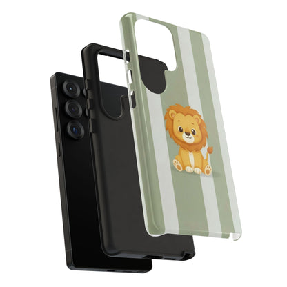 Baby Lion Phone Case — Olive green Striped Protective Design Cover