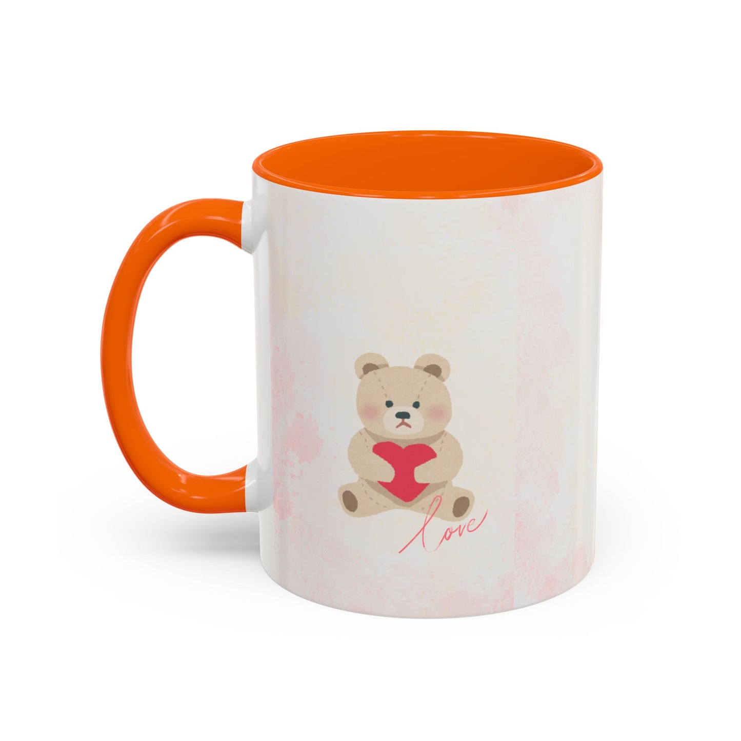 Pink Teddy Bear Heart Accent Coffee Mug (11/15oz)