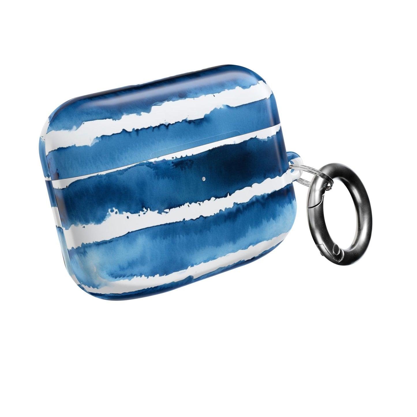 Blue Watercolor Stripe AirPod Case — Coastal Wave Protective Cover