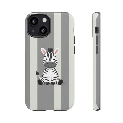 Baby Zebra Phone Case — Soft Grey Striped Protective Design Cover