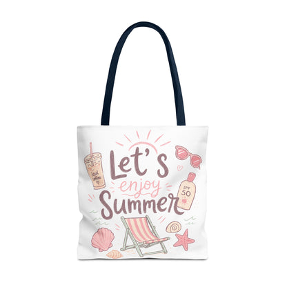 Let's Enjoy Summer Tote Bag — Beach Chair & Seashell Graphic