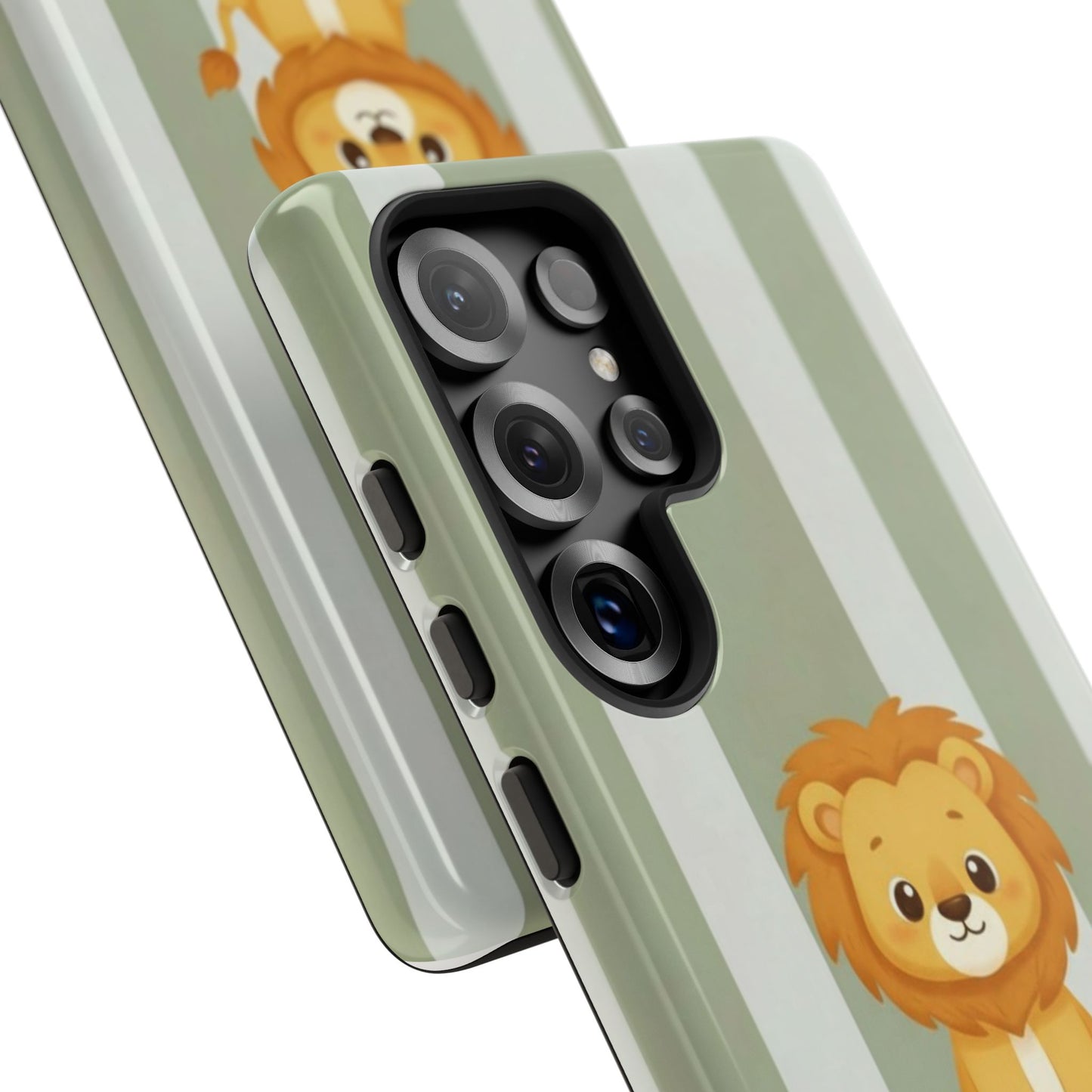 Baby Lion Phone Case — Olive green Striped Protective Design Cover