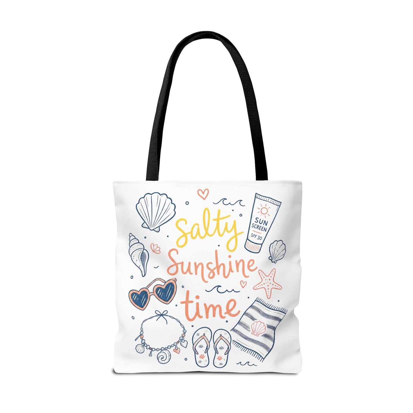 Beach Vibes Tote — "Salty Sunshine Time" Summer Beach Bag
