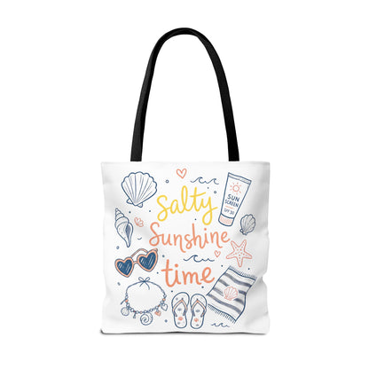 Beach Vibes Tote — "Salty Sunshine Time" Summer Beach Bag