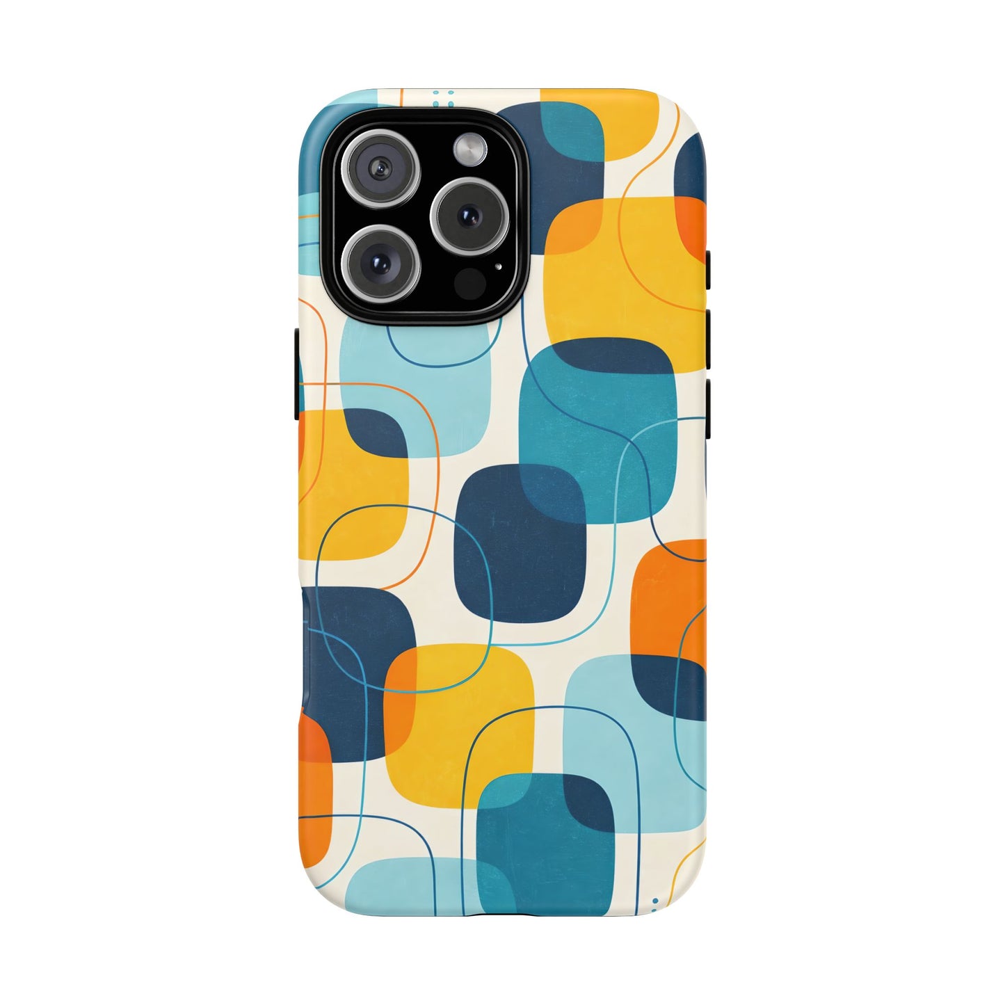 Mid-Centry Modern Retro Ocean tone Protective Phone Case - Tough Design Cover