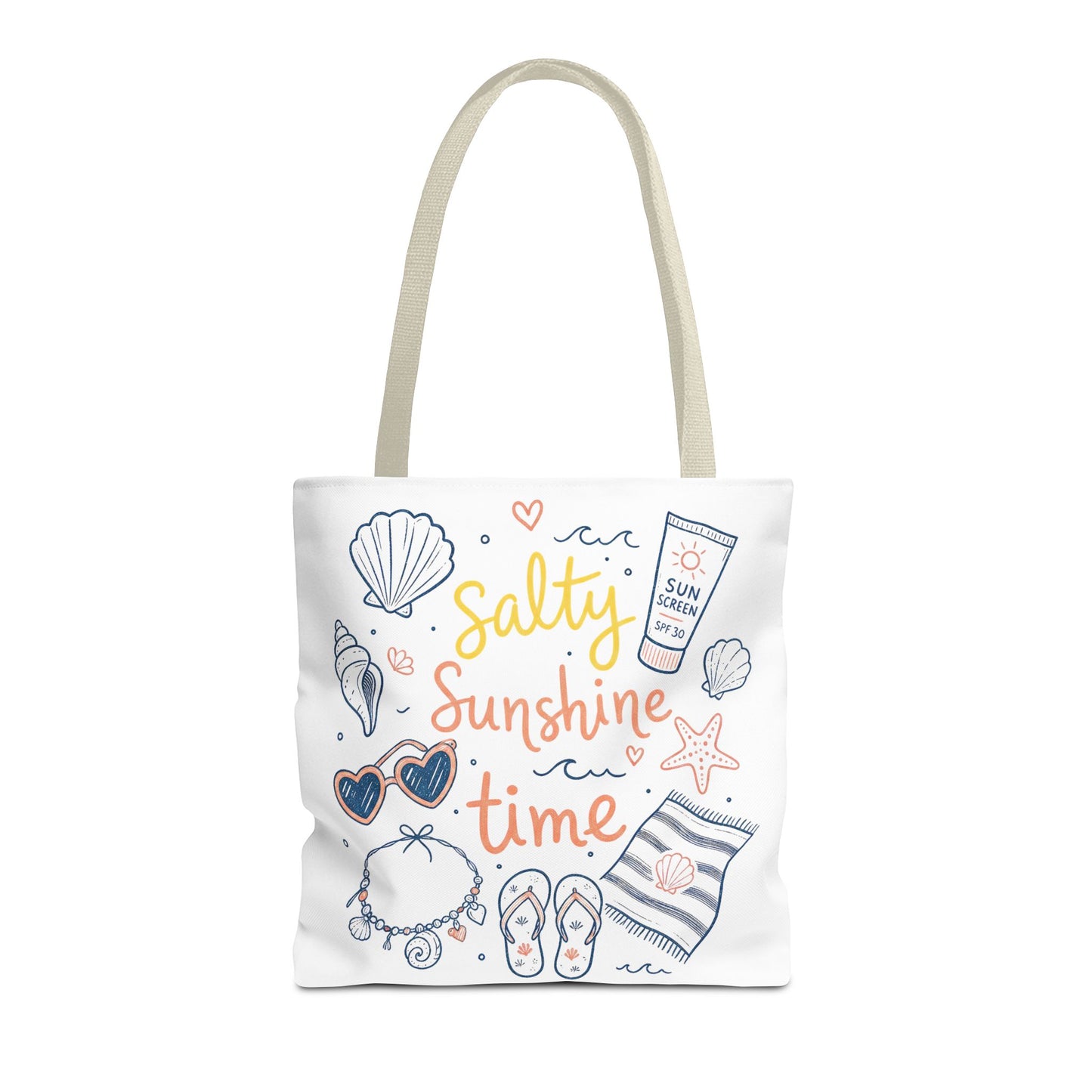 Beach Vibes Tote — "Salty Sunshine Time" Summer Beach Bag