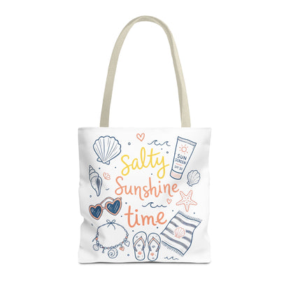 Beach Vibes Tote — "Salty Sunshine Time" Summer Beach Bag