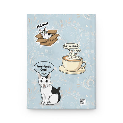Cat Journal — Illustrated Kitty Hardcover Notebook (Catpuccino, Purr-fectly Cute)
