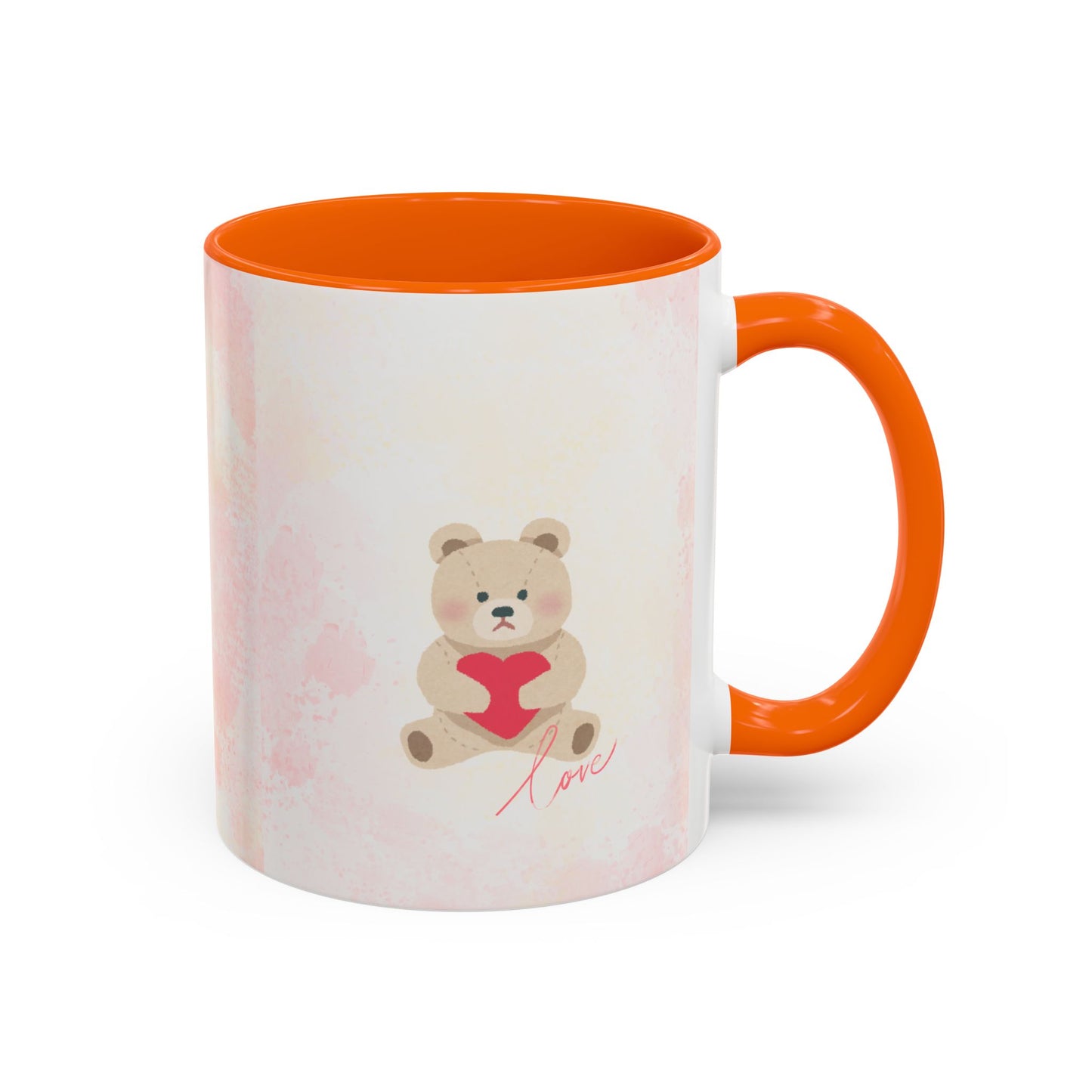 Pink Teddy Bear Heart Accent Coffee Mug (11/15oz)