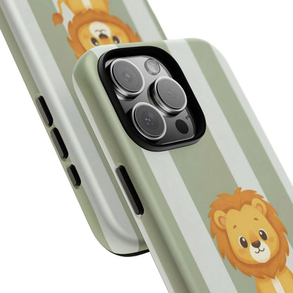 Baby Lion Phone Case — Olive green Striped Protective Design Cover
