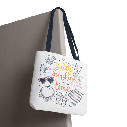 Beach Vibes Tote — "Salty Sunshine Time" Summer Beach Bag