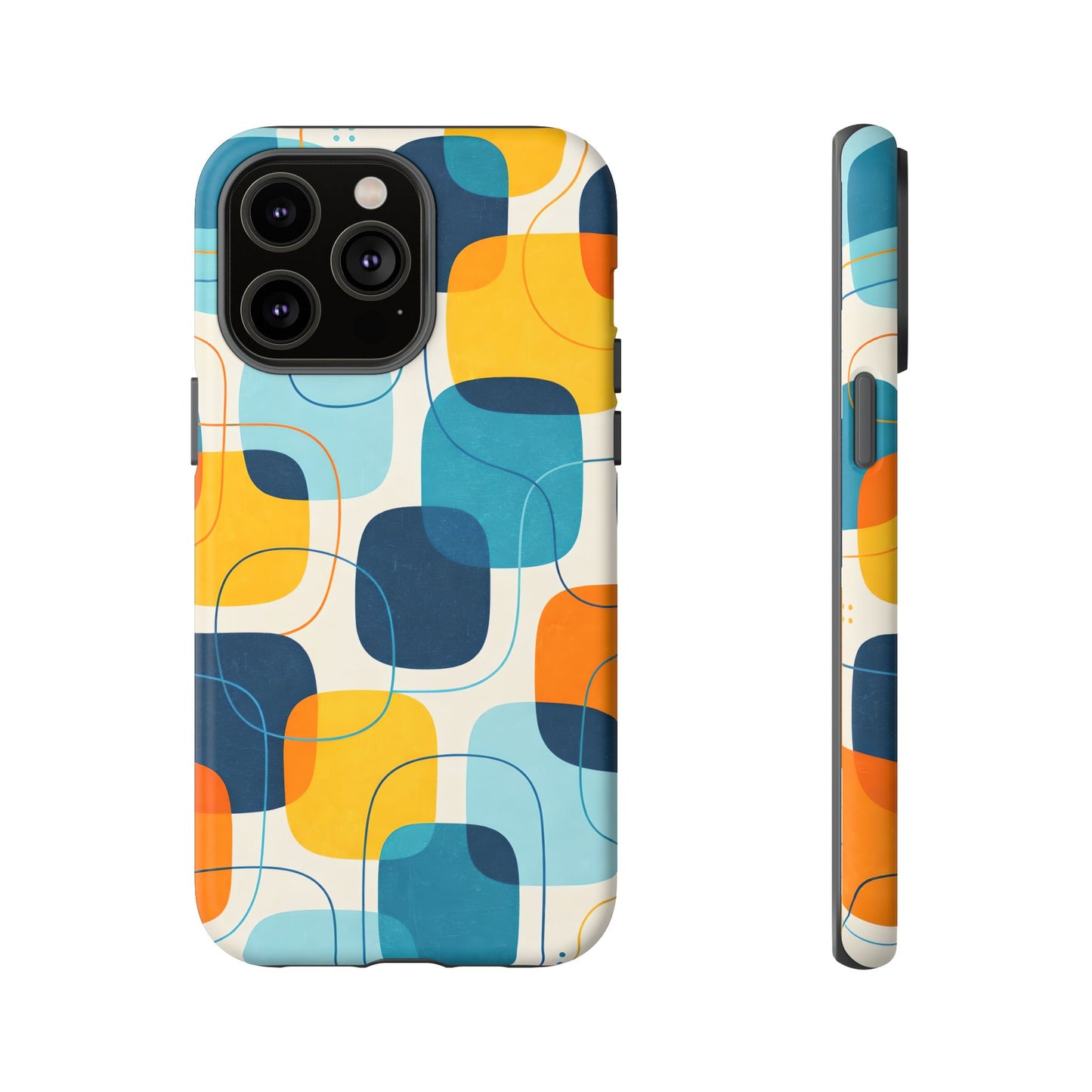 Mid-Centry Modern Retro Ocean tone Protective Phone Case - Tough Design Cover