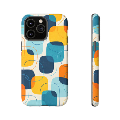 Mid-Centry Modern Retro Ocean tone Protective Phone Case - Tough Design Cover