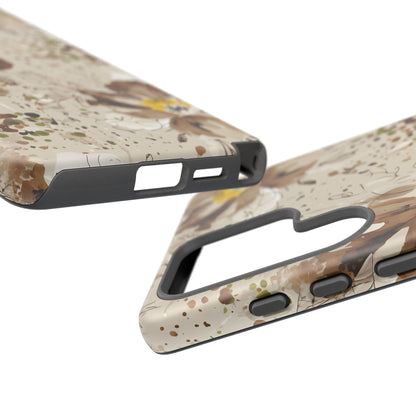 Brown Watercolor Floral Phone Case — Seamless Pastel Flower Protective Design Cover