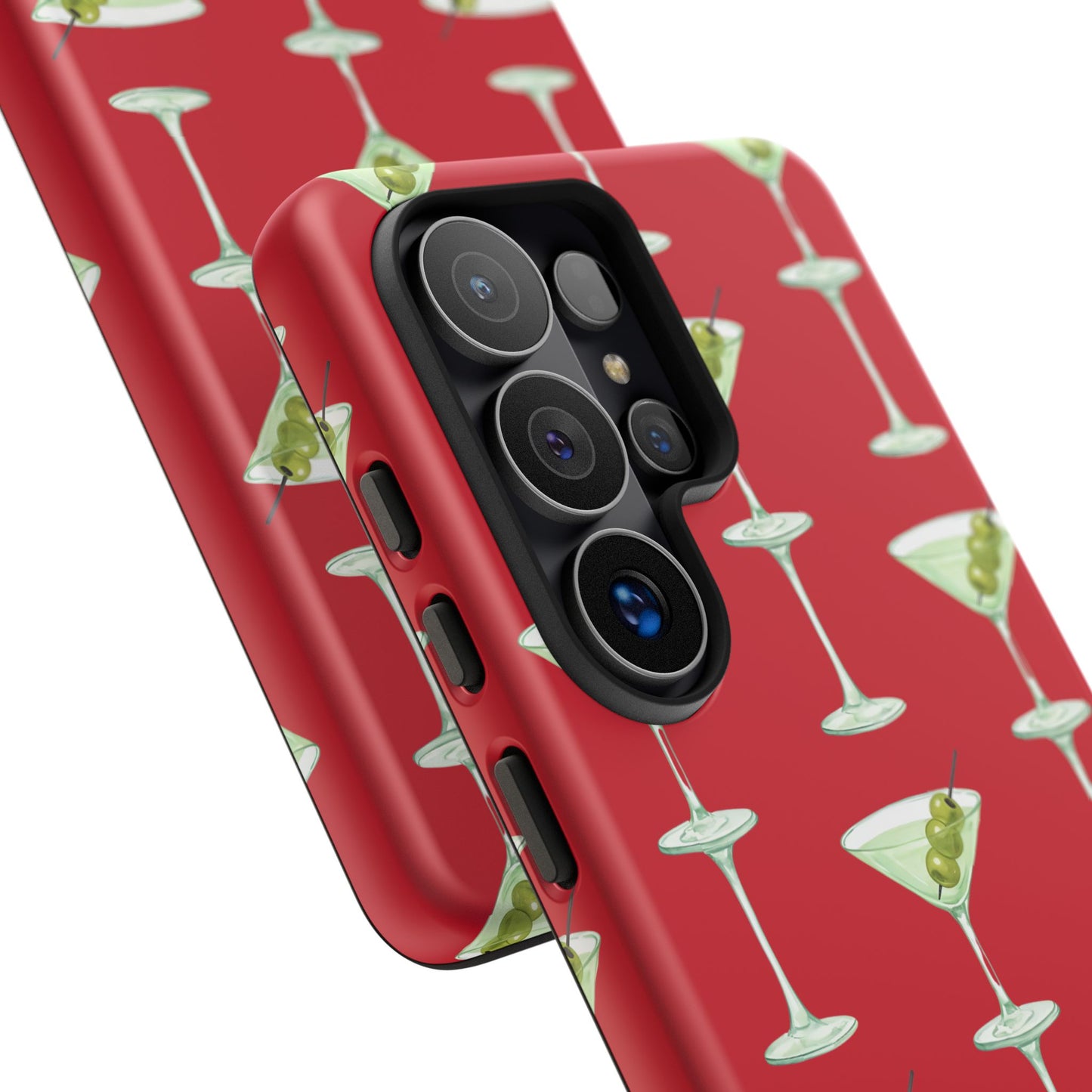 Martini Pattern Tough Case — Dark Red Cocktail Phone Cover