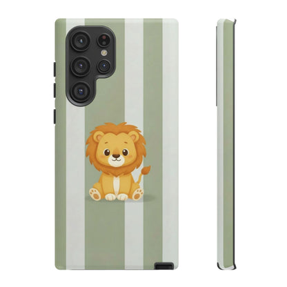 Baby Lion Phone Case — Olive green Striped Protective Design Cover
