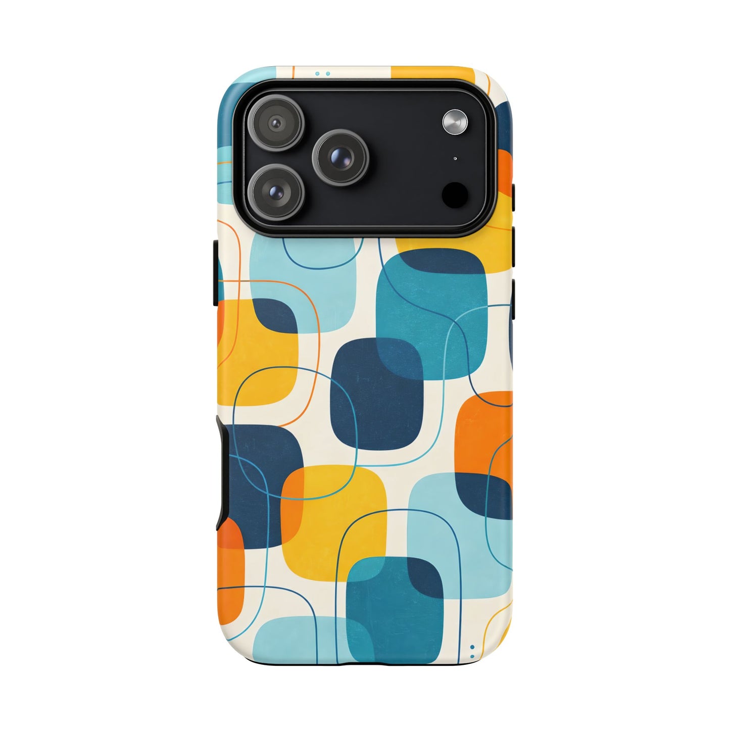 Mid-Centry Modern Retro Ocean tone Protective Phone Case - Tough Design Cover