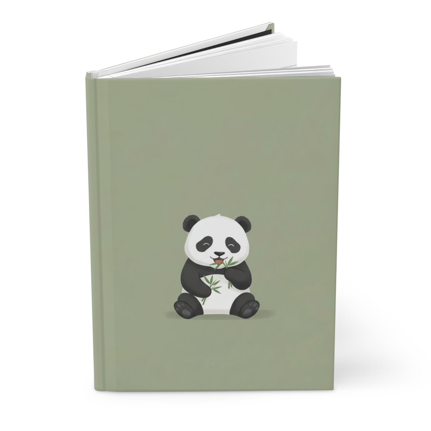 Panda Bamboo Hardcover Journal — Green Matte Notebook for Notes & Journaling