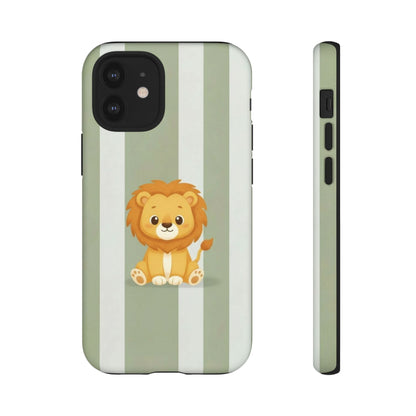 Baby Lion Phone Case — Olive green Striped Protective Design Cover