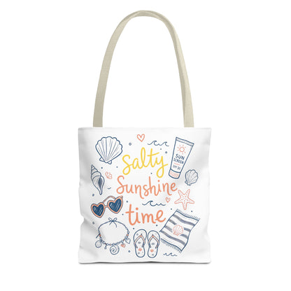 Beach Vibes Tote — "Salty Sunshine Time" Summer Beach Bag