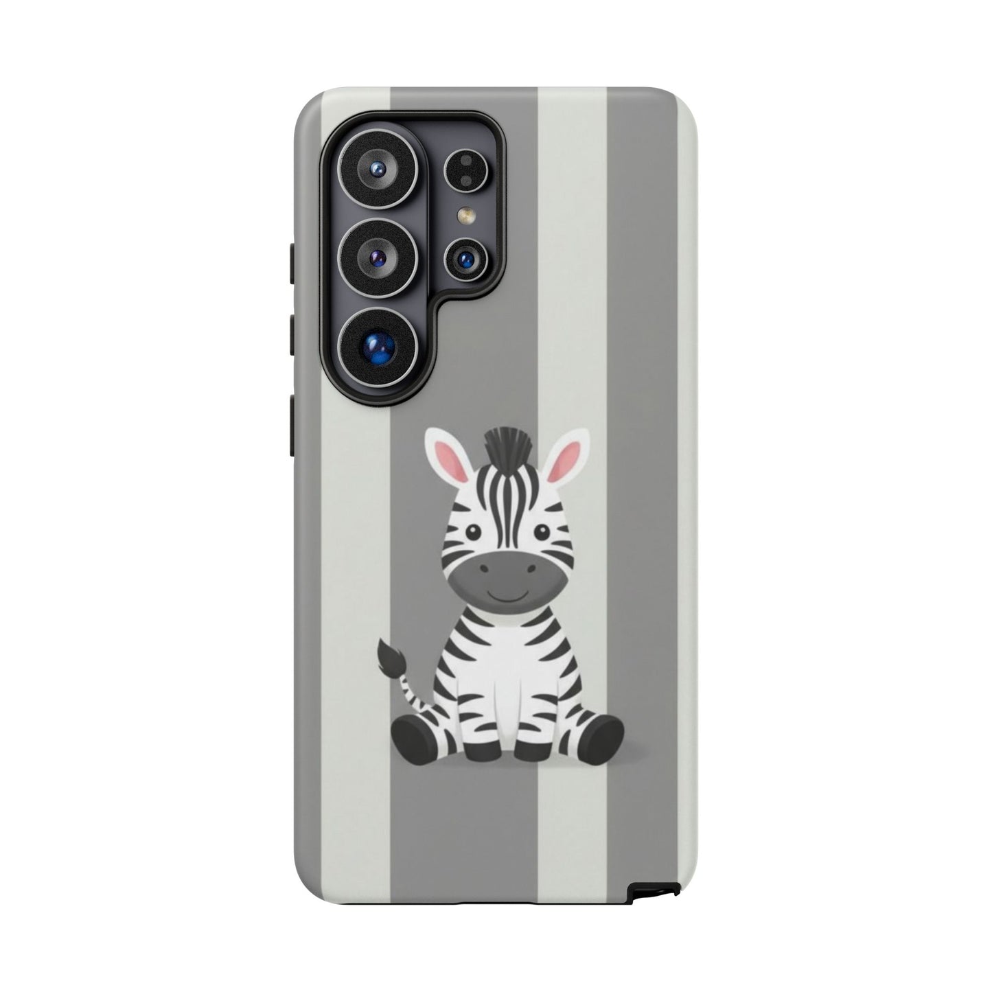 Baby Zebra Phone Case — Soft Grey Striped Protective Design Cover