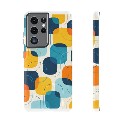 Mid-Centry Modern Retro Ocean tone Protective Phone Case - Tough Design Cover