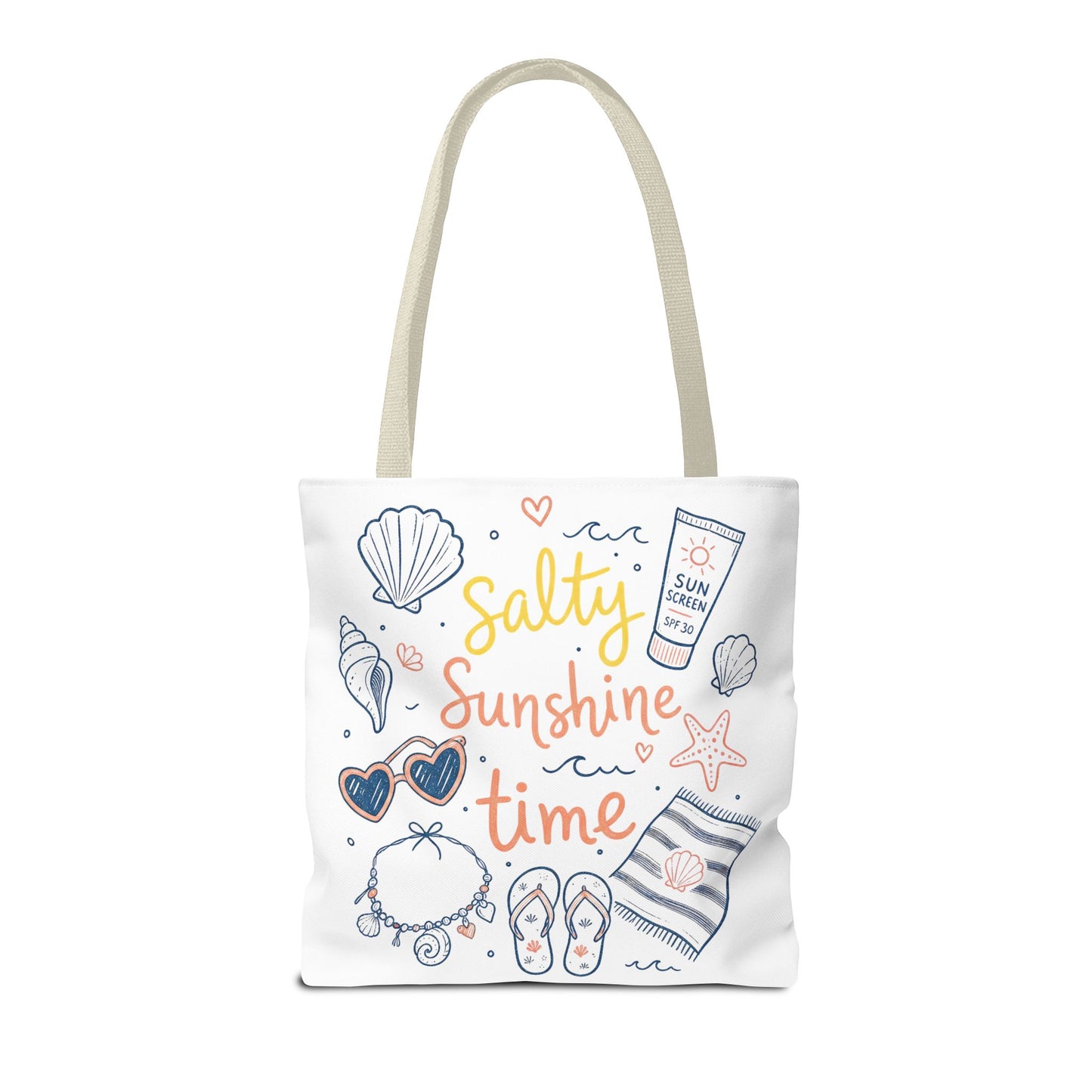 Beach Vibes Tote — "Salty Sunshine Time" Summer Beach Bag