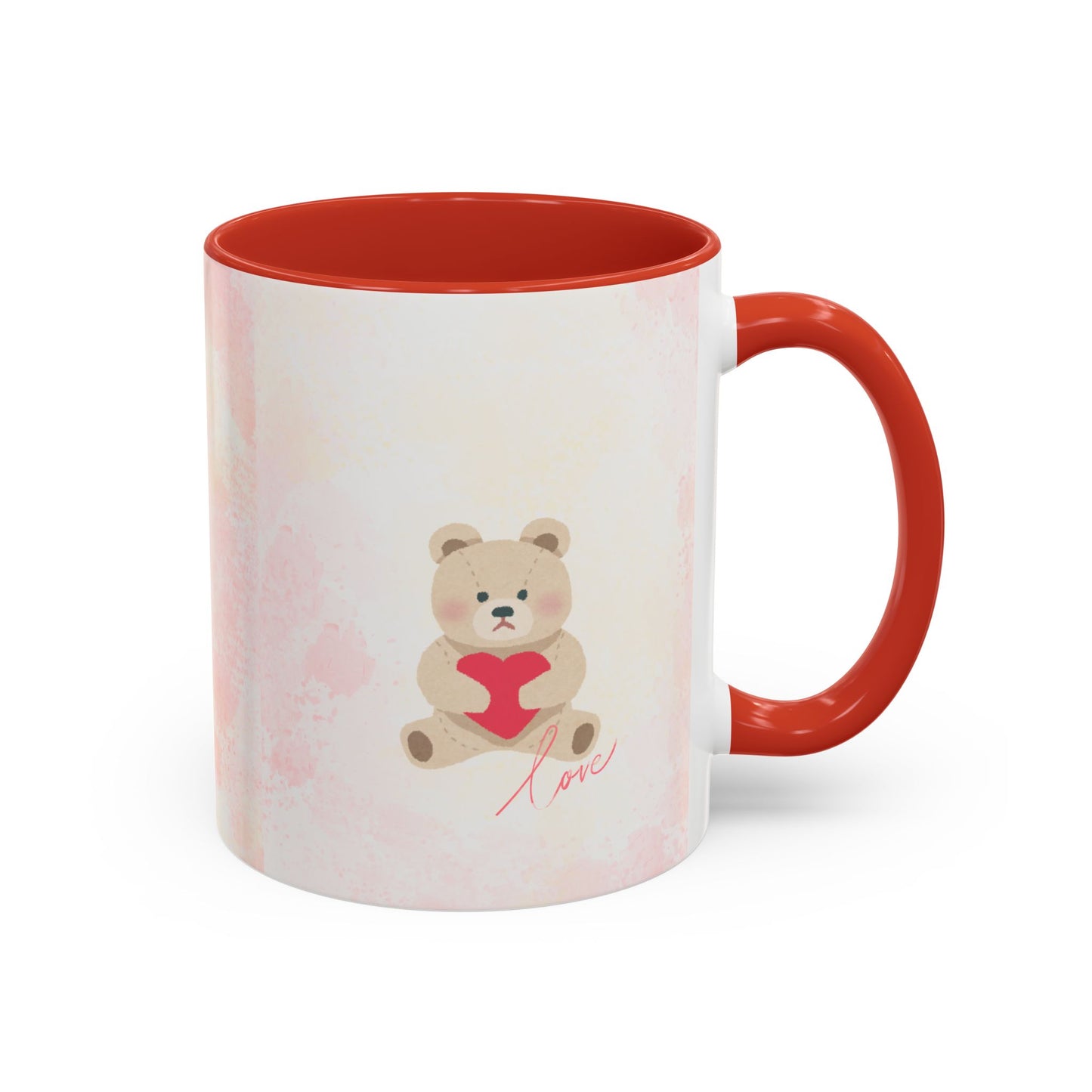 Pink Teddy Bear Heart Accent Coffee Mug (11/15oz)