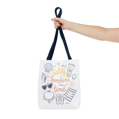 Beach Vibes Tote — "Salty Sunshine Time" Summer Beach Bag