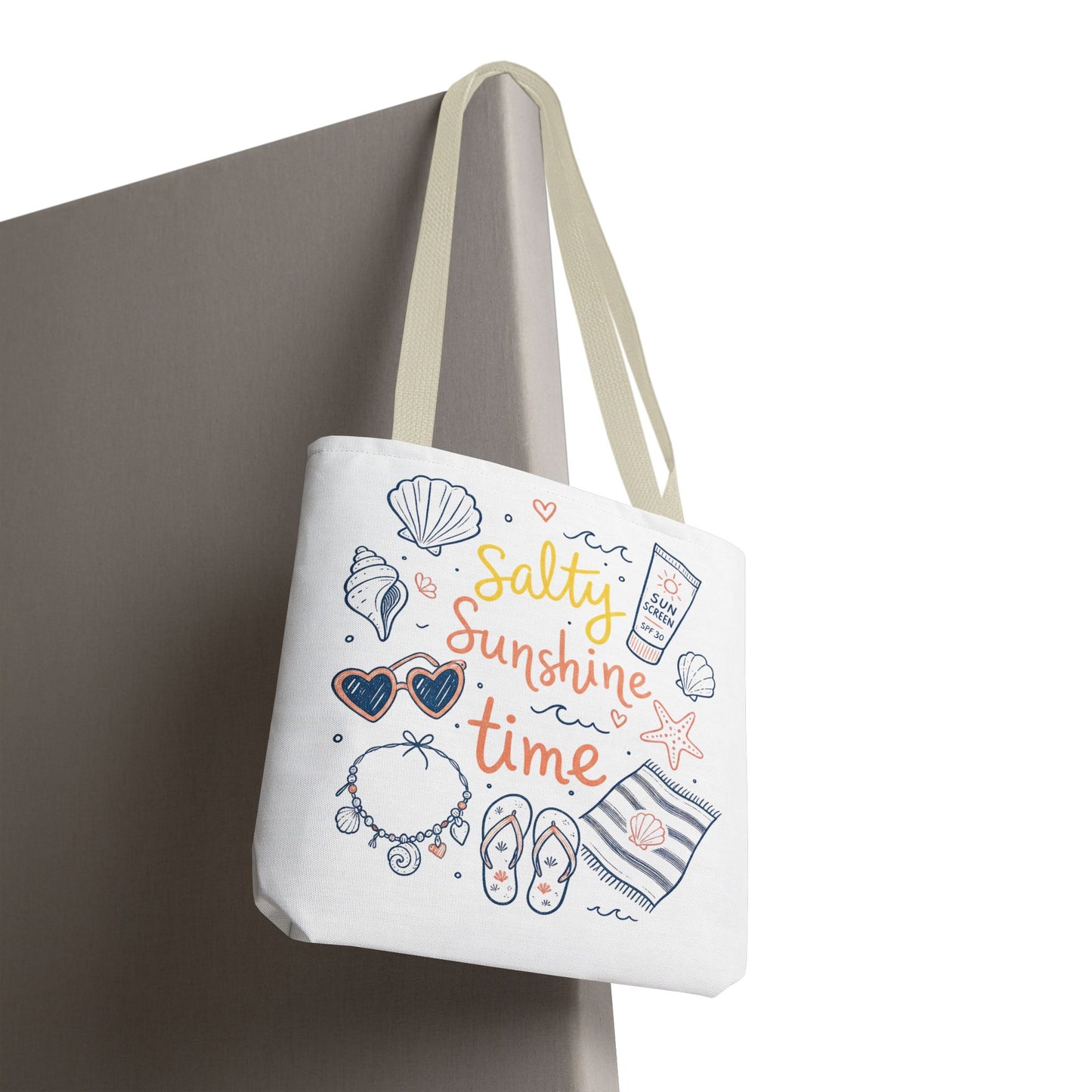 Beach Vibes Tote — "Salty Sunshine Time" Summer Beach Bag